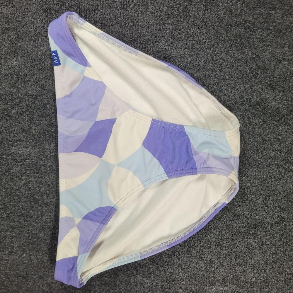 Abercrombie Kids Purple Blue Abstract Geometric Swim Bikini Bottoms Size 15/16